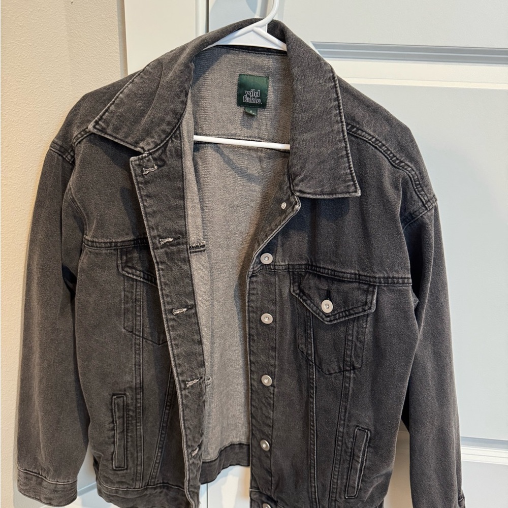 wild fable Washed Charcoal Denim Jacket